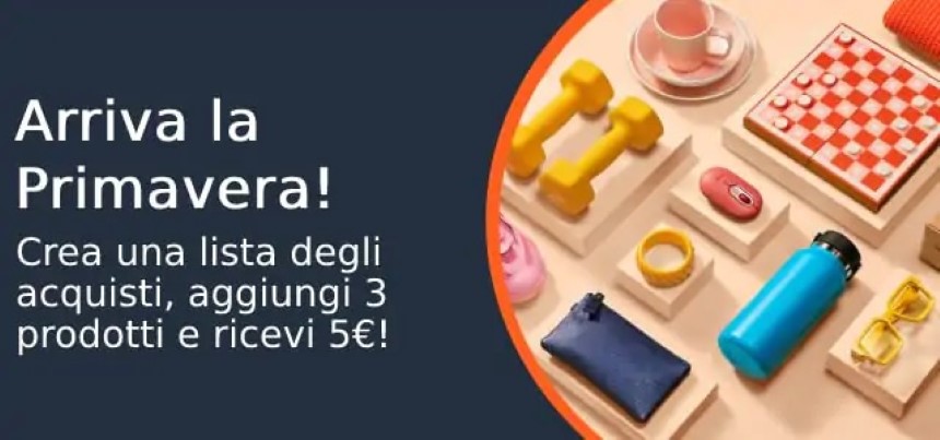 Italia regala nuovamente un Buono sconto da 5€ per acquisti di  almeno 15€ (per molti utenti)