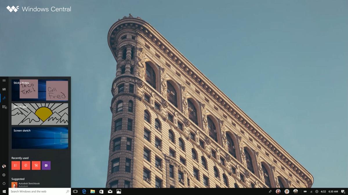 Progetti Microsoft scartati - Menu Start con integrazione di app e servizi