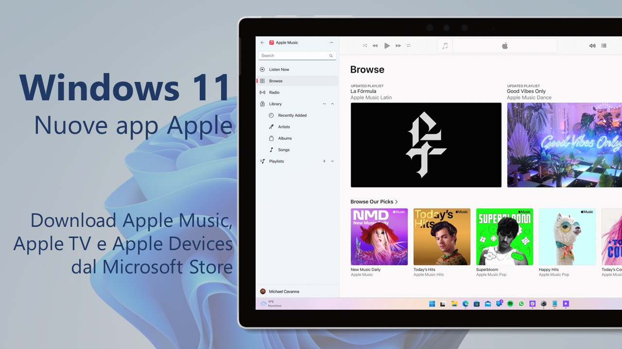 Windows 11 - Download Apple Music, Apple TV e Apple Devices dal Microsoft Store