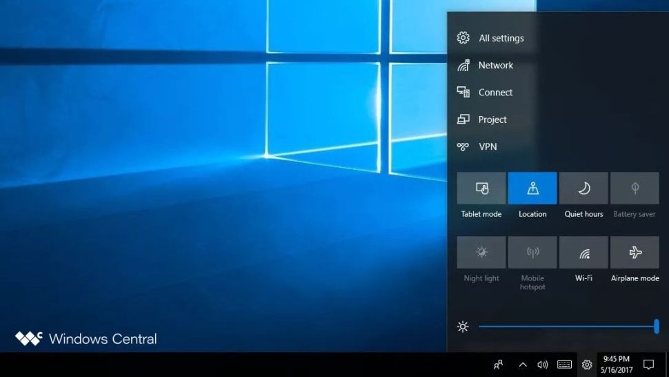 Windows 10 - Idee cancellate da Microsoft - Centro di controllo (Control Center)