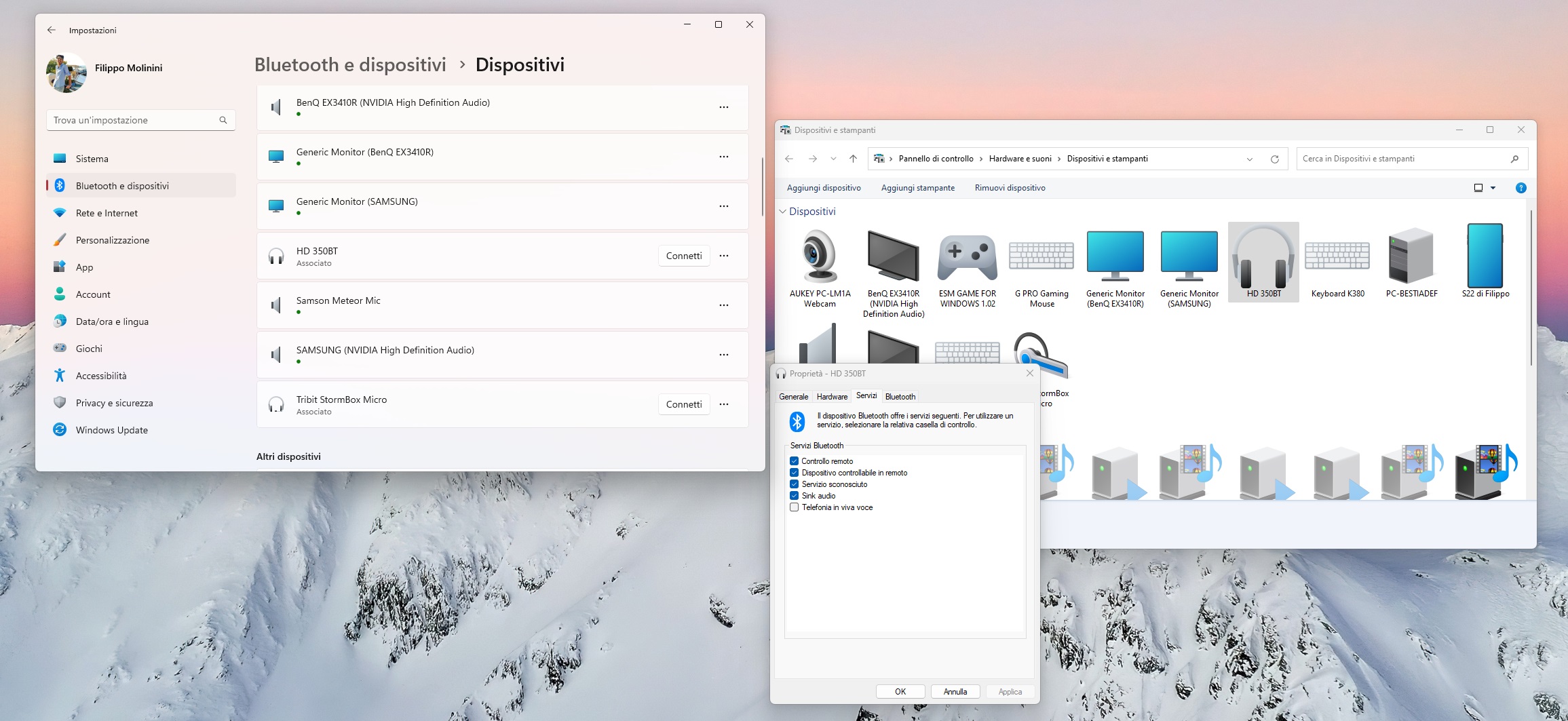 Windows 11 - Dispositivi e stampanti - Proprietà del dispositivo