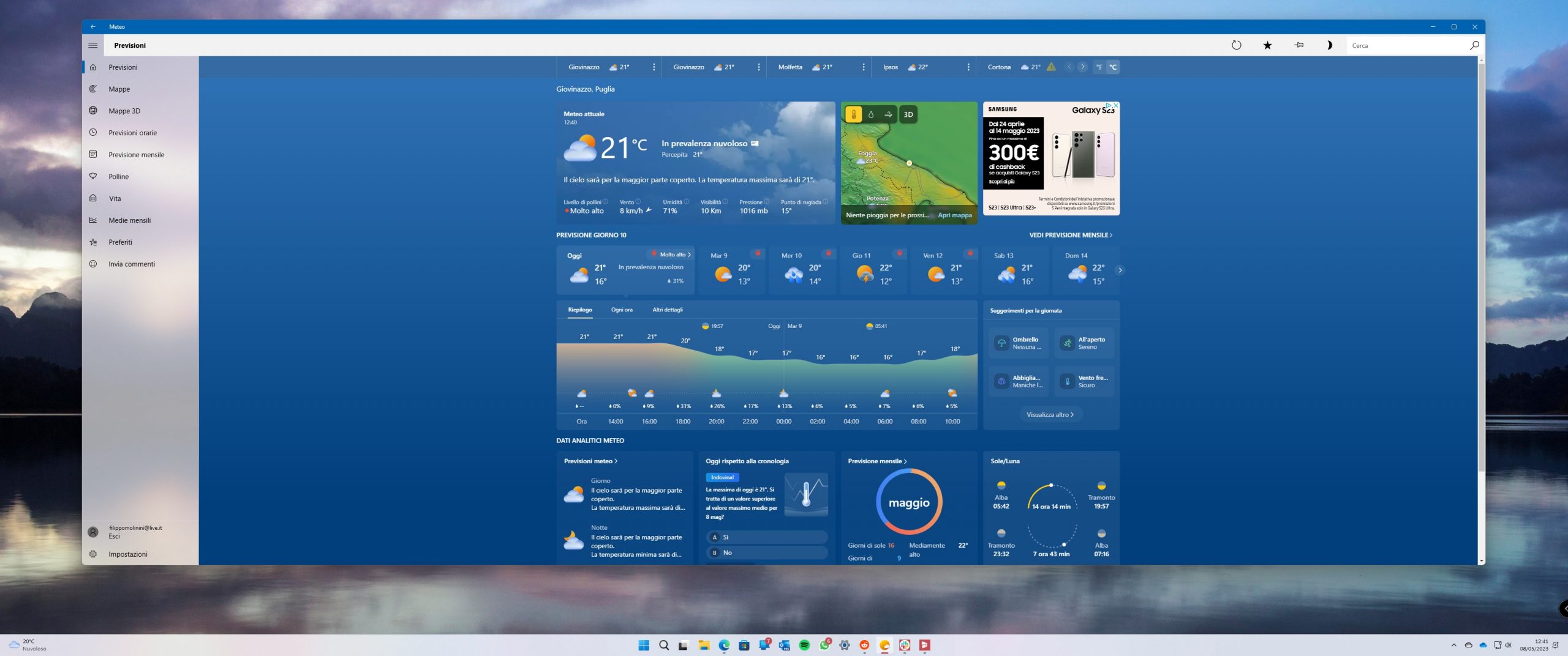 Meteo per Windows - Nuova web app