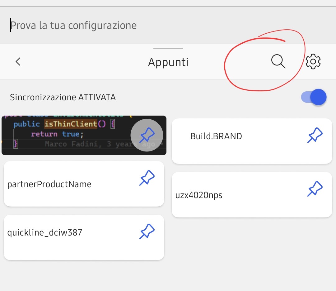 Microsoft SwiftKey per Android - Ricerca negli appunti