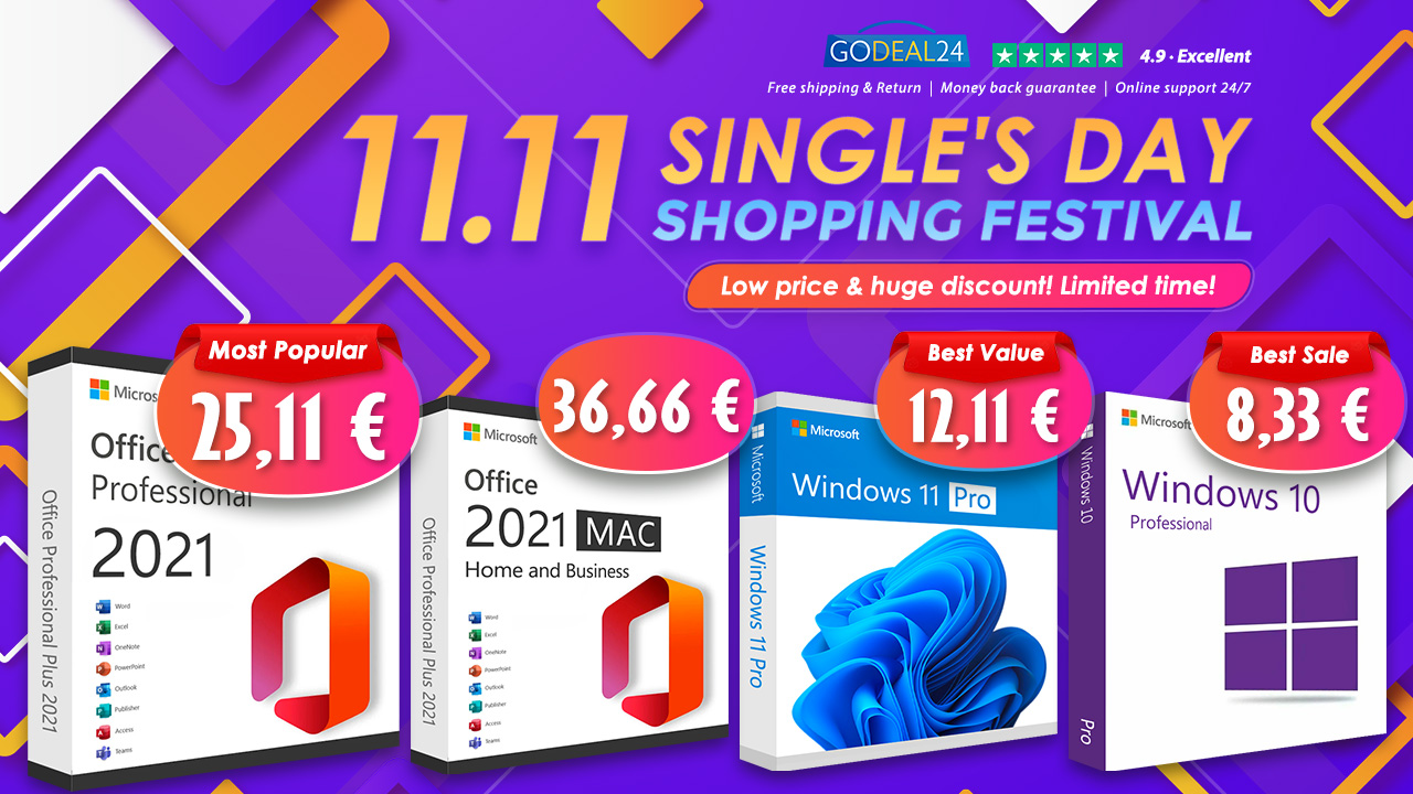 Licenza a vita per Microsoft Office 2021 a 13,52 €, Windows a 7,42 € su  Godeal24 