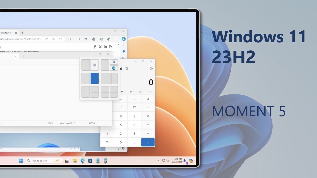 Windows 11 23H2: disponibile l’update "Moment 5" con diverse novità