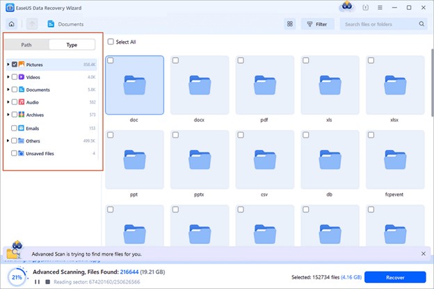 visualizzare in anteprima i file da recuperare