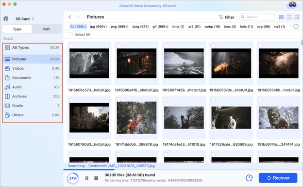visualizzare in anteprima i file